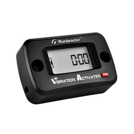 Runleader Digital Wireless Hour Meter, Vibration Activated, Maintenance Reminder, Resettable Job Timer, User Lock Shutdown, Use for Generator Marine ATV Lawn Mower Motor