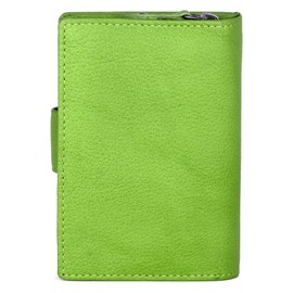 J. Wilson London Ladies RFID Safe Designer Leather Purse Card Women Wallet Zip Pocket Boxed (Lime Green)