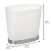 iDesign Small Bathroom Trash Can-Set of 2-Frost/Brushed Nickel Gina Oval