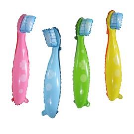 Anmifa Toothburs Foil Balloons,4PCS Toothburs Shaped Balloons for Boys Girls Dentist Dental Graduation Party Decor