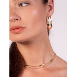 a little something® Grunwald Women's Earrings with 18 Carat Gold Plating (Gold & Rose Gold) Including Sustainable Gift Packaging with FSC® Certificate, Stainless Steel