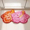 Drydiet 2 pcs 24 in Cute Hibiscus Flower Bathroom Rugs,