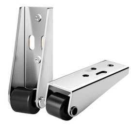 Stoooduo Low Profile Caster Wheels Small Quiet Wheels 0.8" Set of 2 Mini Fixed Long Frame Rigid Metal Caster Wheels with Screws for Furniture Door Drawers