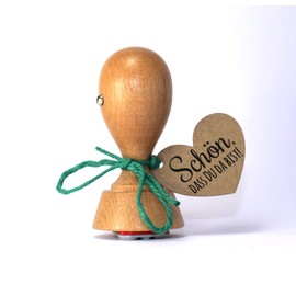 Webermann Wooden Stamp Round 40 mm – Text Stamp Schön, DASS du da bist – Stamp with Saying for Greeting Cards, Wedding, Confirmation, Christening