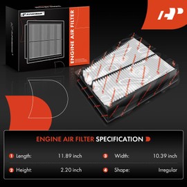 A-Premium Engine Air Filter Compatible with Hyundai Genesis 2009-2011 4.6L, Genesis 2012-2014, Equus 2011-2014, Equus 2015-2016 5.0L & Kia K900 2015-2017, Replace# 281132M300, 281133M100