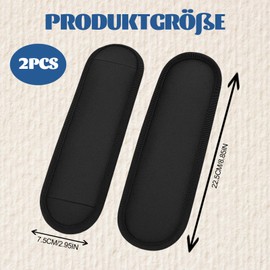 2 Pack Shoulder Strap Pads for Bags, Extra Thick Shoulder Straps for Luggage, Guitar, and Laptop Bags, Universal Replacement Shoulder Pad with Hook and Loop Design, Black