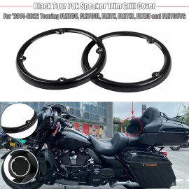 Generic Black Tour Pak Speaker Trim Cover For Harley Davidson Ultra Limited FLHTK 14-up