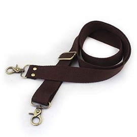 Wento 1pcs 31''-57'' Webbing Shoulder Cross Dark Brown Bag Strap,Replacement Cross Body Purse Straps,Dark Brown Canvas Purses Straps WTD034 (Dark Brown)