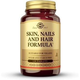 Solgar Skin, Nails and Hair, Improved MSM Formula, To Help Build Collagen With Vitamin C, Vegan, Light Brown, Pack of 120, 310 g