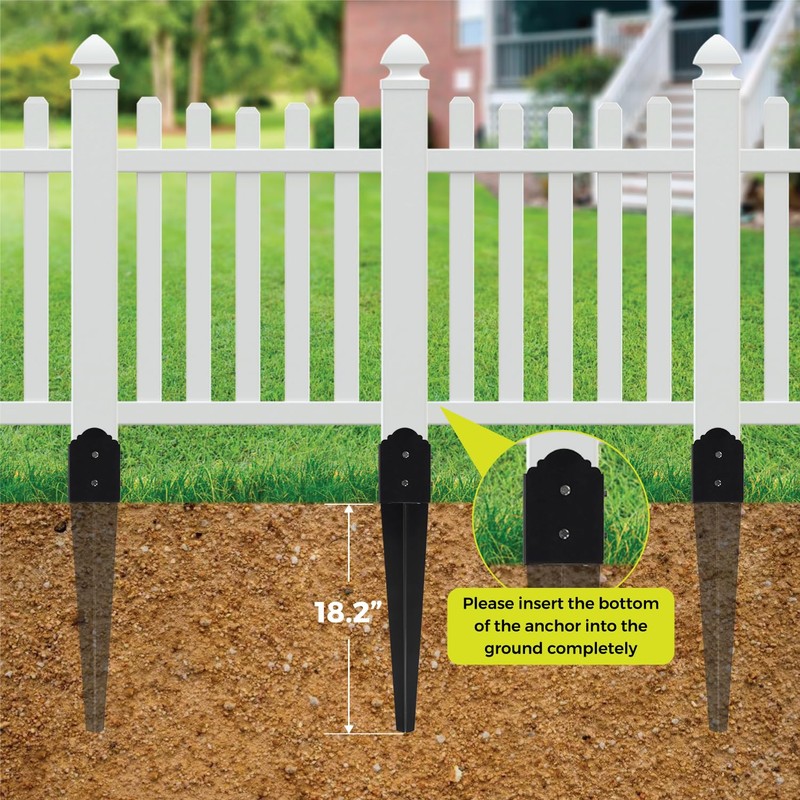 Fence Post Anchor 4''x4'', Heavy Duty Metal Fence Post Anchor