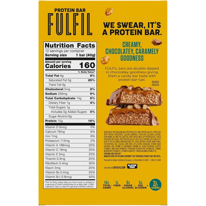 FULFIL Protein Snack Bars, Best Sellers Variety Pack, Gluten Free