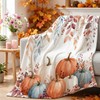 Fall Throw Blanket Soft Cozy Autumn Leaves Pumpkin Blankets and