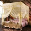 NKM Stainless Steel Adjustable Canopy Bed Frame, Suitable for Twin,Full,Queen