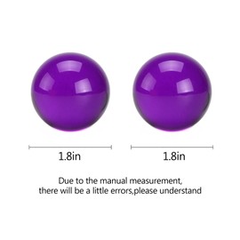 BRABUD 1.77'' Crystal Handballs Purple Transparent Color Chinese Health Exercise Massage Balls Stress Relieve Desk Decor Collectible Gift with Bag TQGJBS612