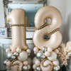 18 Cream White Balloons, 18 Number Balloons Set, Beige Number