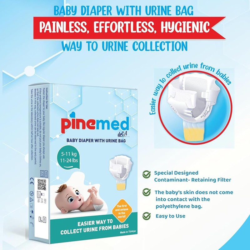 Pine Med Urine Bag for Children - Disposable Nappy with