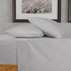 URBANHUT 700 Thread Count Egyptian Cotton Sheets Queen Size, 4Pc Sheet Set Soft Luxury Bed Sheets for Queen Size Bed, Sateen Weave Hotel Sheets, 16'' Elasticized Deep Pocket - Silver Grey