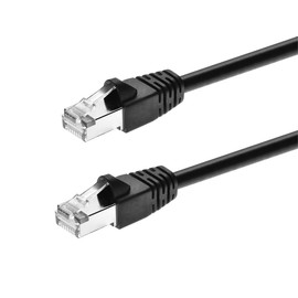 Monoprice Cat6A Ethernet Patch Cable - 1 Feet - Black | Network Internet Cord - RJ45, 550Mhz, STP, Pure Bare Copper Wire, 10G, 26AWG
