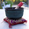 DharmaObjects Tibetan Meditation Buddha Singing Bowl Mallet Mat Cushion Set