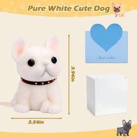 Vodolo Pure White Taba Squishy Dog,Ultra-Soft and Stress Relief Tada Squishy Toys for Hairless,Small Cute Dog Taba Toy Kit for Sensory Play,Handmade Stress-Relief Toys for Kids and Adults