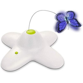 ALL FOR PAWS Interactive Flutter Bug Cat Butterfly Toy with Two Replacements Flashing Butterflies Toys