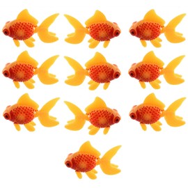 XMHF Aquarium Fish Bowl Tank Artificial Floating Plastic Yellow Red Decor Goldfish Ornament Fish Tank Decoration 10PCS