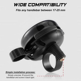 BYKING Bike Bell Retro, Vintage Bicycle Bell Adult For MTB and City Bike, Cycle Bell With Classic Sound, Bicycle Horn Replacement. (Black)