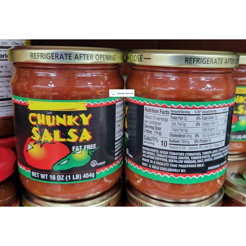 Trader Joe Chunky Salsa Fat Free 16oz 454g (Two Bottles)