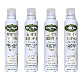 Mantova White Truffle Spray Extra Virgin Olive oil 8 oz, All natural product with no additives or aerosols, Product of Italy (Four Pack)