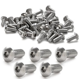 Pstyle. PST-153 M4 304 Stainless Steel Hex Button Bolts, Set of 40 (M4x10mm)
