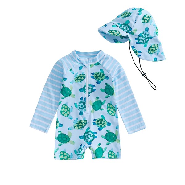 Lucikamy Toddler Baby Boy Girls One Piece Swimsuit Long Sleeve