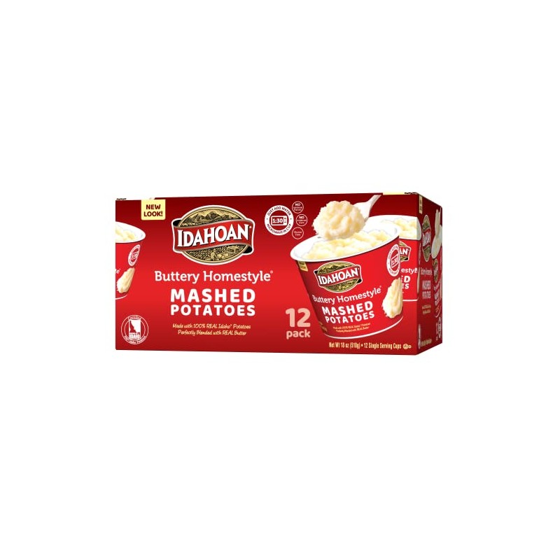 Idahoan Buttery Homestyle Mashed Potatoes, 1.5 oz cup (12-Pack)
