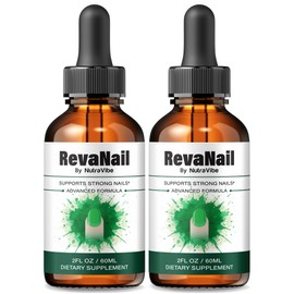 (2 Pack) RevaNail – Premium Nail Drops Formula with Science-Backed Ingredients, Reva Nail Supports Healthy Nails, Skin Hydration, and Foot & Toenail Care | Easy-to-Use Daily (60 Servings)