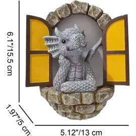 Ruiaqer Beautiful Yard Dragon Sculpture, Dragon Figures Garden Small, Dragon Sculpture Statue Garden Ornament, Resin Dragon Sculpture Garden, Dragon Decorative Figures, Wall Mounted or Patio