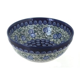 Blue Rose Polish Pottery Seaside Swirl Cereal/Soup Bowl