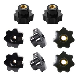 Kacrilidi Star Grip Nut M6, 8 Pieces M6 x 32 mm Star Screw, Internal Thread Clamping Knob, Star Shape Head Clamping Nut Black, for Machine Tools, Mechanical Devices, Furniture Decoration