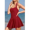 SHEKINI Halter Traje de Baño de Una Pieza con Falda