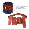 Leather Tool Belt, 5in1 Carpenters Belt Tool Pouch, Dark Red