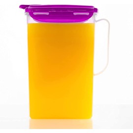 LocknLock Aqua Fridge Door Water Jug | Clear Pitcher | BPA Free Plastic Pitcher with Lid | 2 Quart Pitcher with Lid for Water, Juice, Tea & More Beverages, Purple