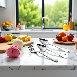 2Pcs Grapefruit Spoon Stainless Steel Fruit Spoon, Stainless Steel Spoon, Serrated Edge Ice Cream Scrape Cut Spoons For Fruit Dessert Cheese Vegetables Kitchen Tool with Non-stick Plating