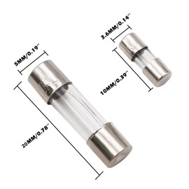 Sunxeke 150Pcs 15 Values 125V Fast Blow Glass Fuses Assortment Kit 3.6X10mm 1 2.5 3 5 A 5x20mm 0.5 1 2 3 4 5 6 8 10 15 20A Mini Glass Fuses