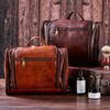 RC ROCKCOW Toiletry Bag For Men, Genuine Leather Toiletries Organizer,