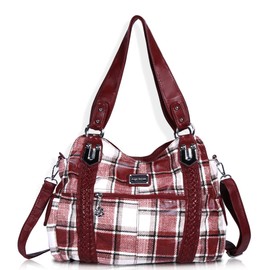 Angel Barcelo - Bolso de mano para mujer, diseño de hobo de moda, 1B-rojo, L