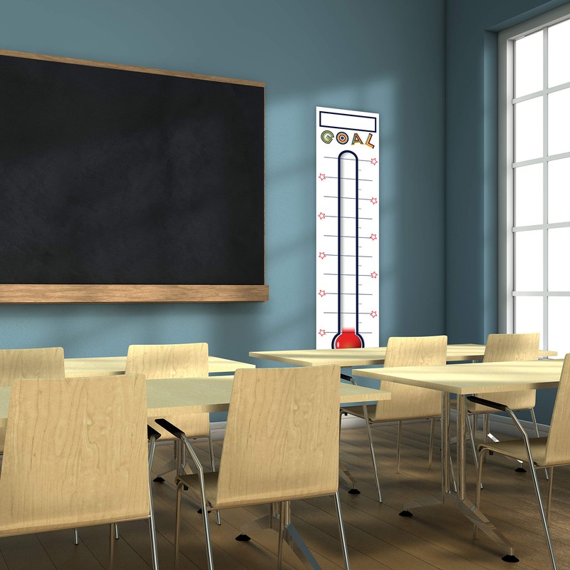 Goal Thermometer Chart Goal Tracker - 48"x12" Adhesive Dry Erase