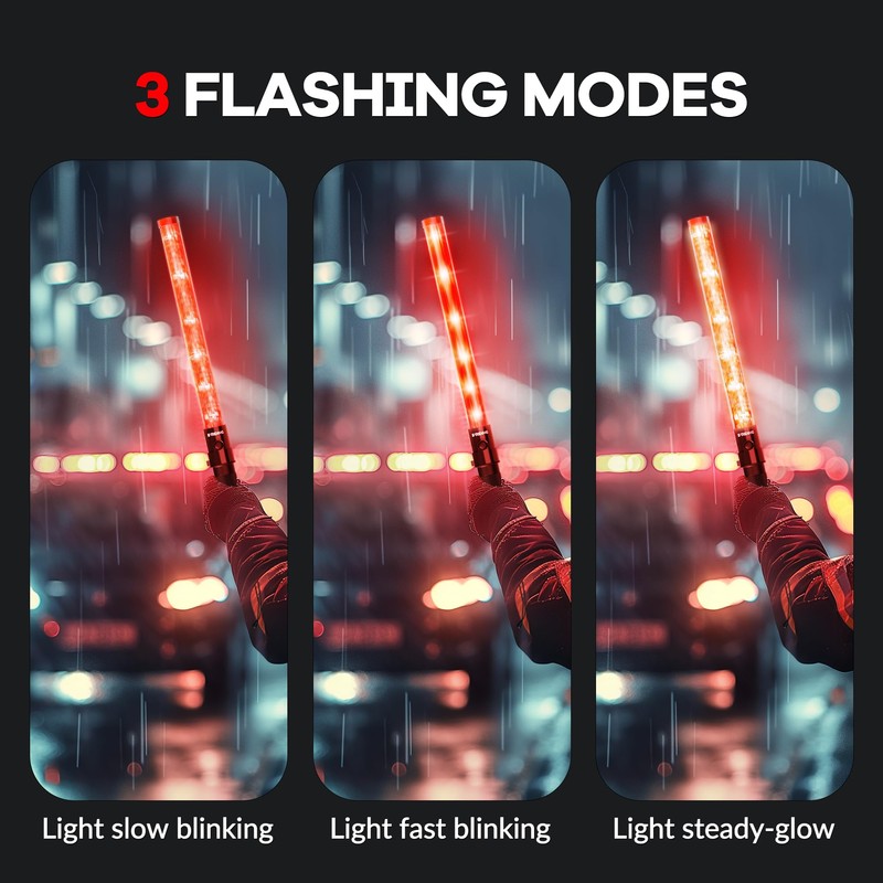 E-riding 20 Pack Traffic Wand, 21 Inch Red Traffic Control