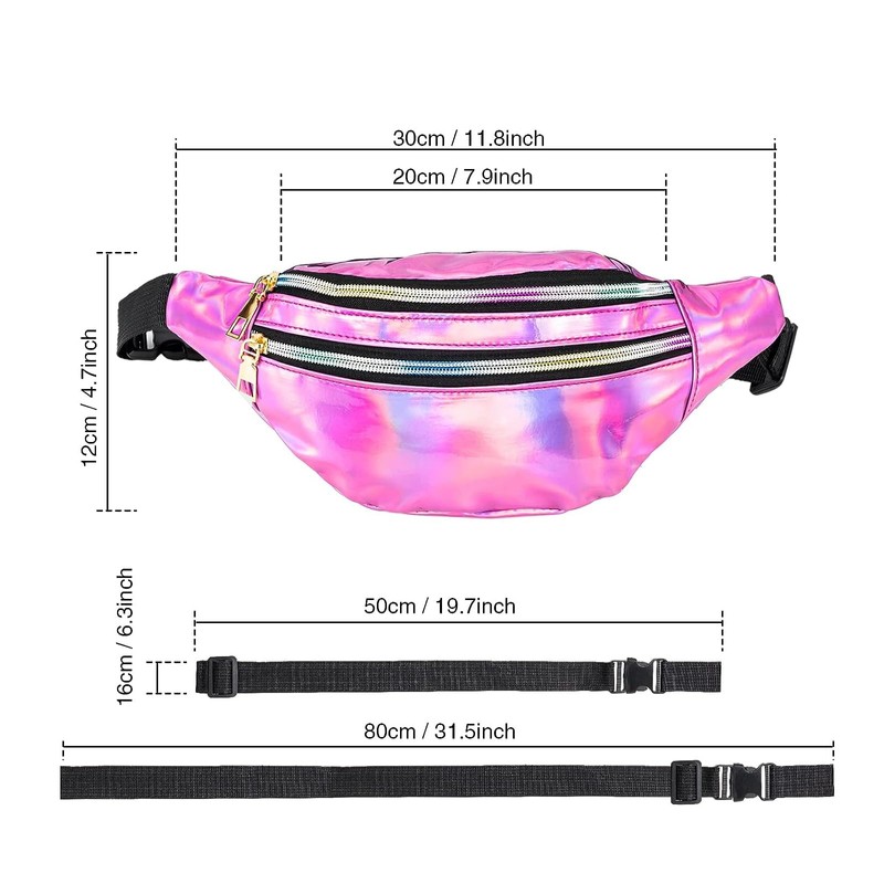 Bum Bag Metallic Waist Bag Fashionable, purple, NO