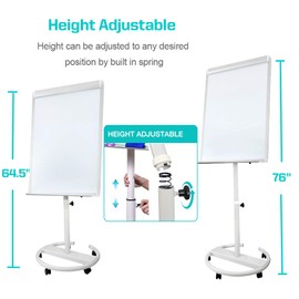 Dexboard Mobile Dry Erase Easel 40 x 28 inch, Rolling Magnetic Whiteboard Stand Easel with Flipchart Pad