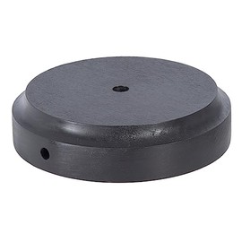 B&P Lamp® Modern Style Round Wooden Lamp Base with Tapered Edge, 5 1/2 Inch Top by 6 1/4 Inch Bottom by 1 3/8 Inch Height, Waxed Black Finish