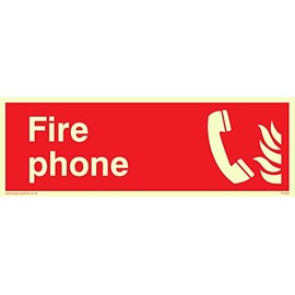 Viking Schilder fv363-l15-pv "FIRE PHONE Fire Sicherheit Zeichen, nachleuchtend Vinyl Aufkleber, 150 Mm H x 50 mm w