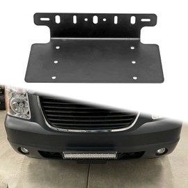 DaSen Compatible with 3” 6" 7" 12" 17" 20" LED Light Bar American Standard 6x12in Front License Plate Mounting Bracket Compatible with Truck SUV 4X4 4WD Off-Road